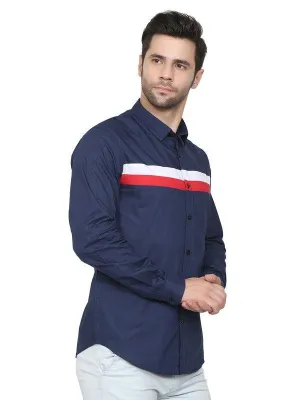 2 STRP-WHT RED-NAVY SHIRT