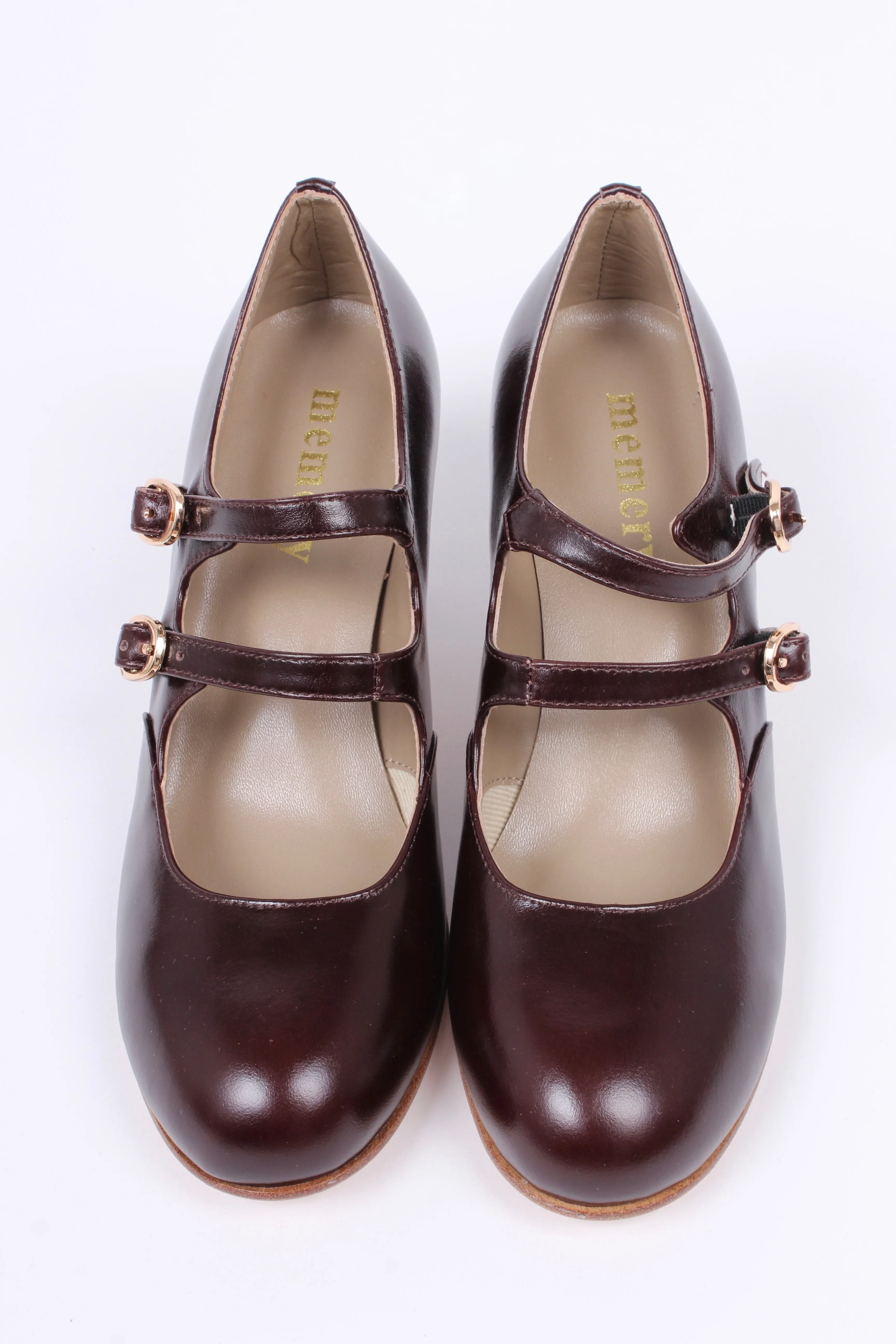 20s / early 30s style leather pumps - Dark brown - Judy
