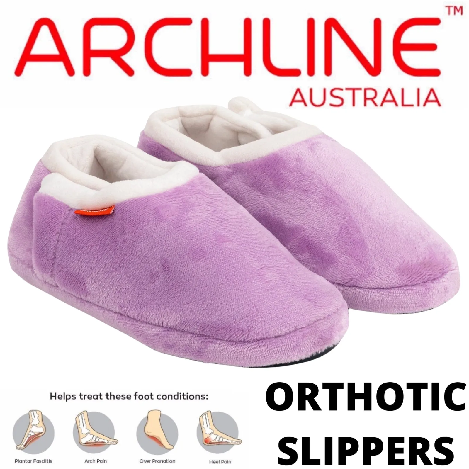 ARCHLINE Orthotic Slippers CLOSED Arch Scuffs Pain Relief Moccasins - Lilac - EU 36