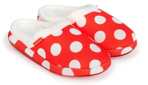ARCHLINE Orthotic Slippers Slip On Scuffs Pain Relief Moccasins - Red Polka Dot - EUR 43 (Womens US 12)