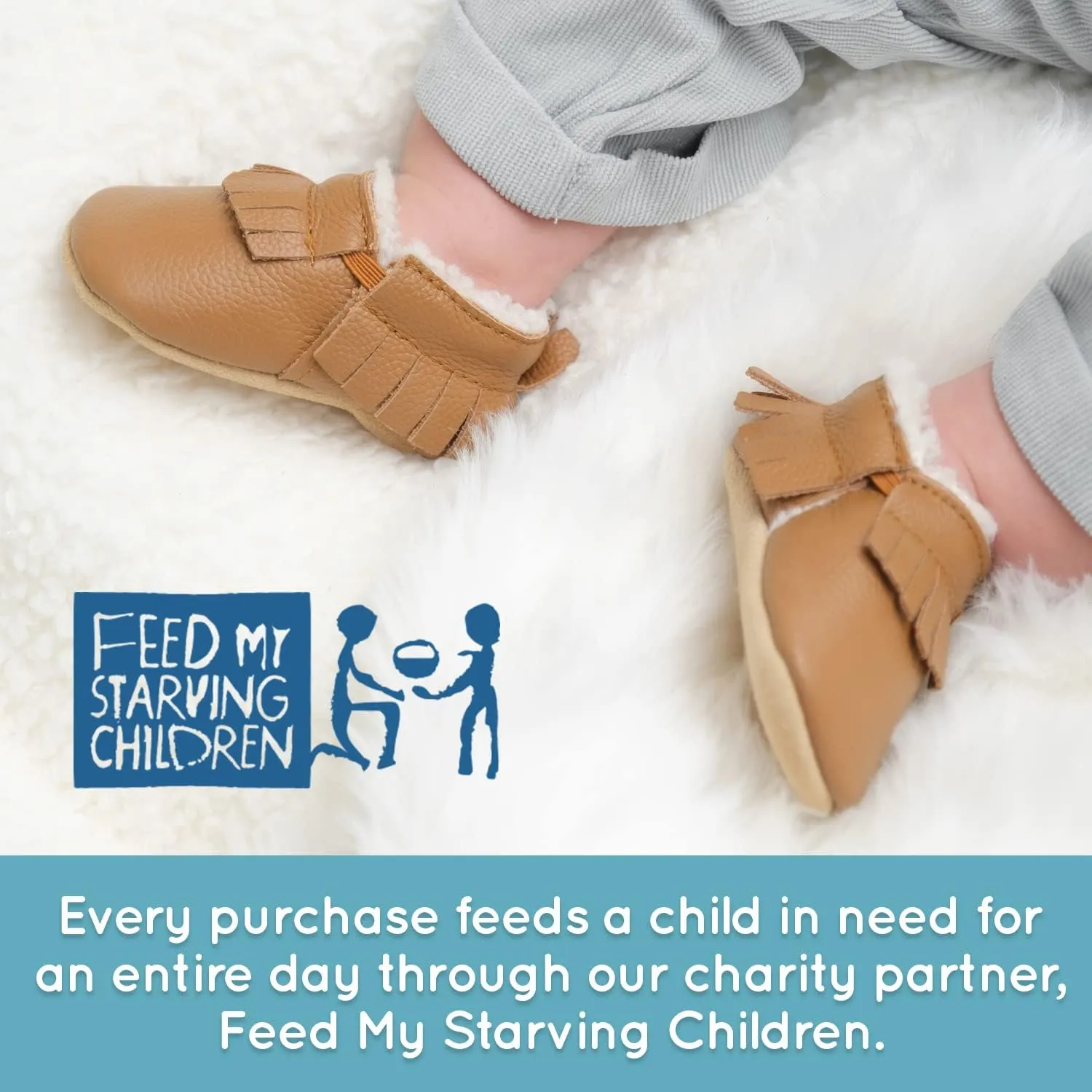 BirdRock Baby Sherpa Moccasins - Cozy, Genuine Leather Winter Shoes for Boys and Girls