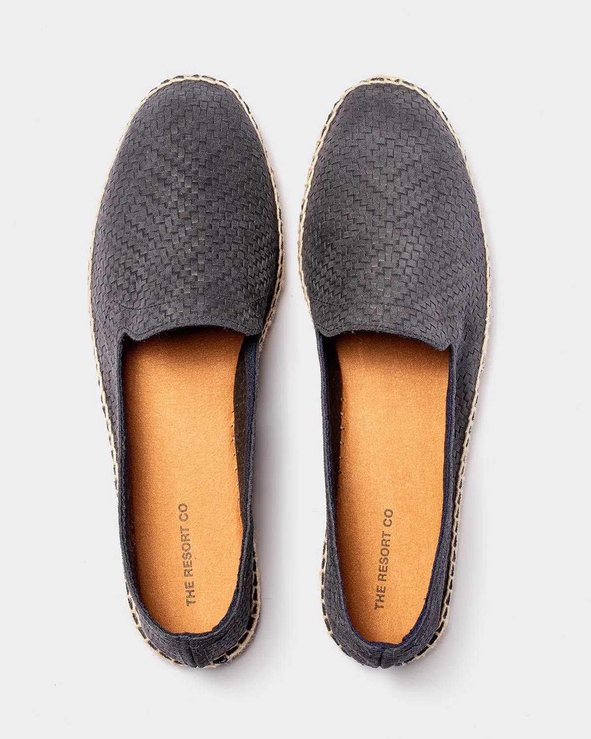Braided Leather Espadrilles Navy
