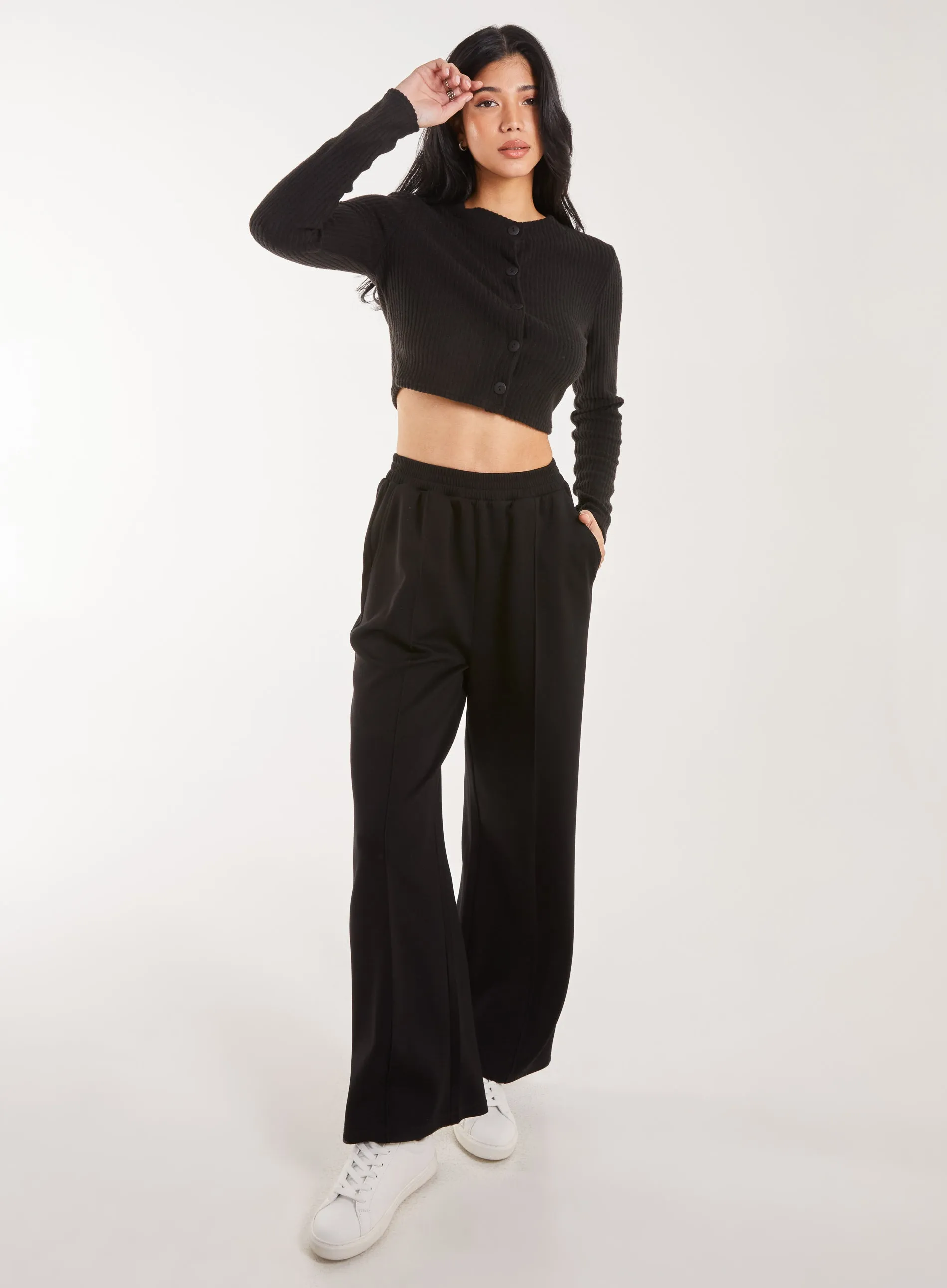Brushed Long Sleeve Cardigan