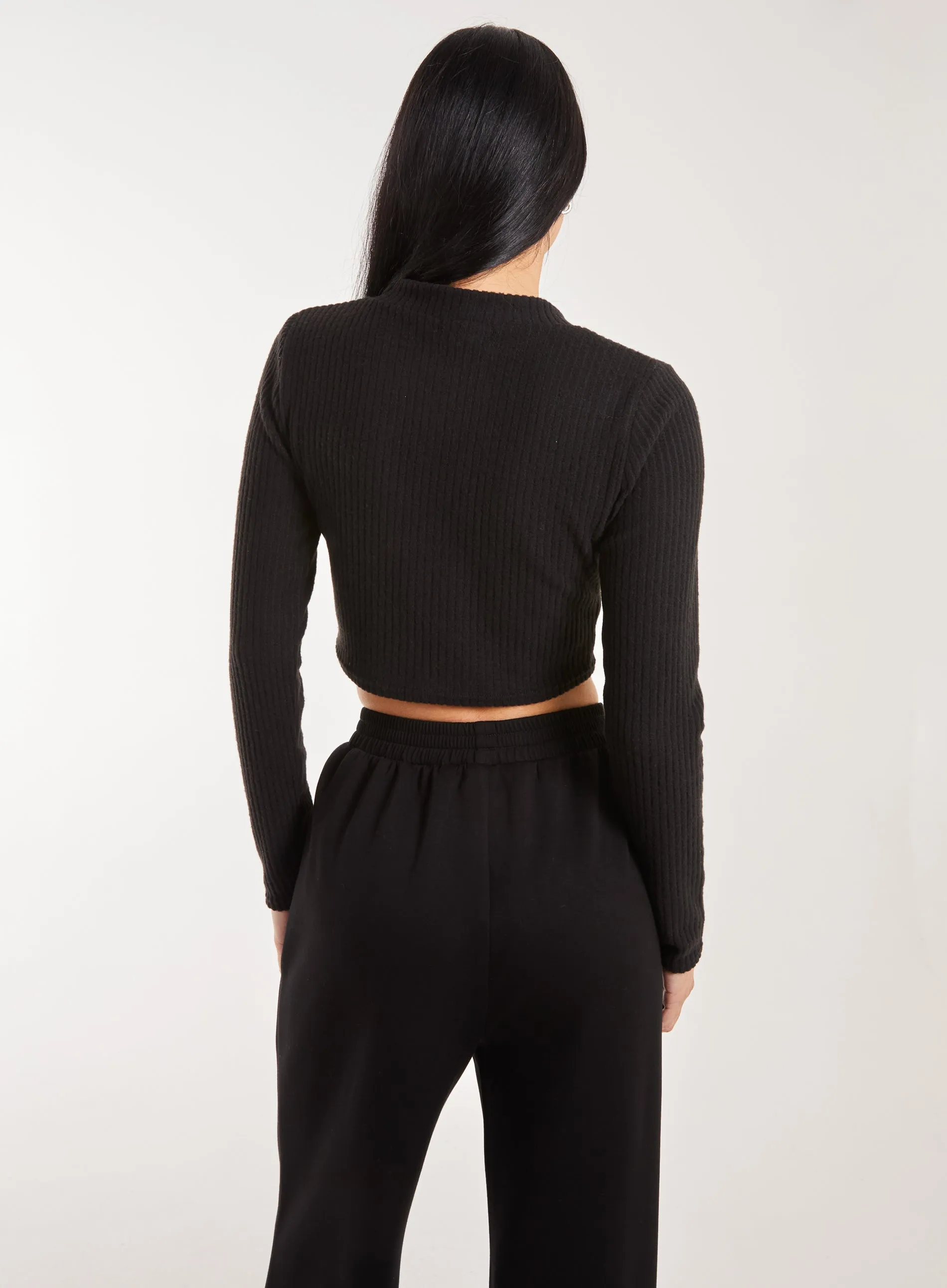 Brushed Long Sleeve Cardigan