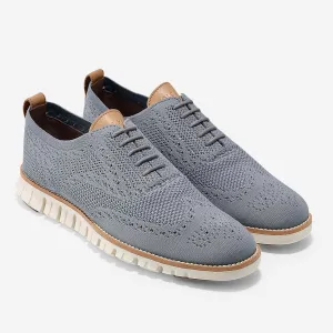 Cole Haan Mens Zerogrand Stitchlite Oxford Lace-Up Sneakers Ironstone Knit/Ivory (11.5, Ironstone Knit/Ivory)