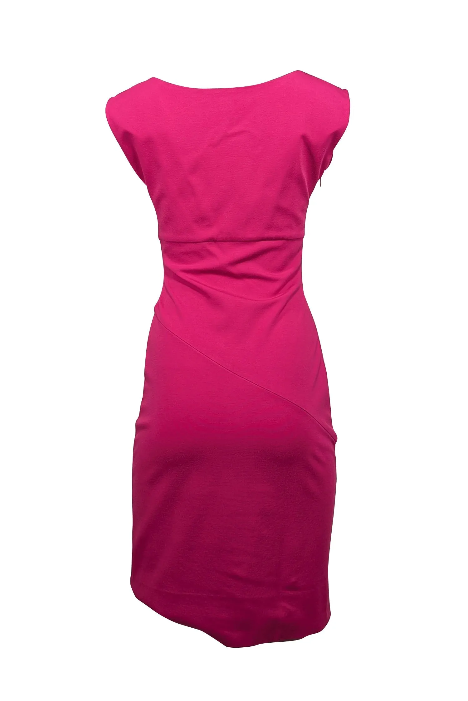 Diane von Furstenberg - Fuchsia Gathered Waist Sleeveless Dress Sz 6