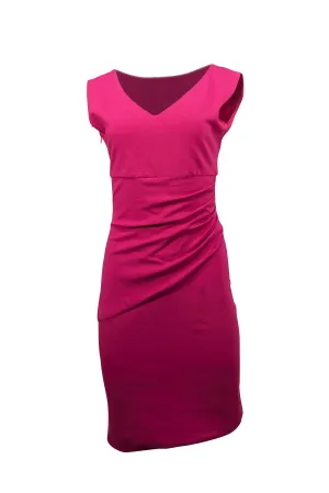 Diane von Furstenberg - Fuchsia Gathered Waist Sleeveless Dress Sz 6