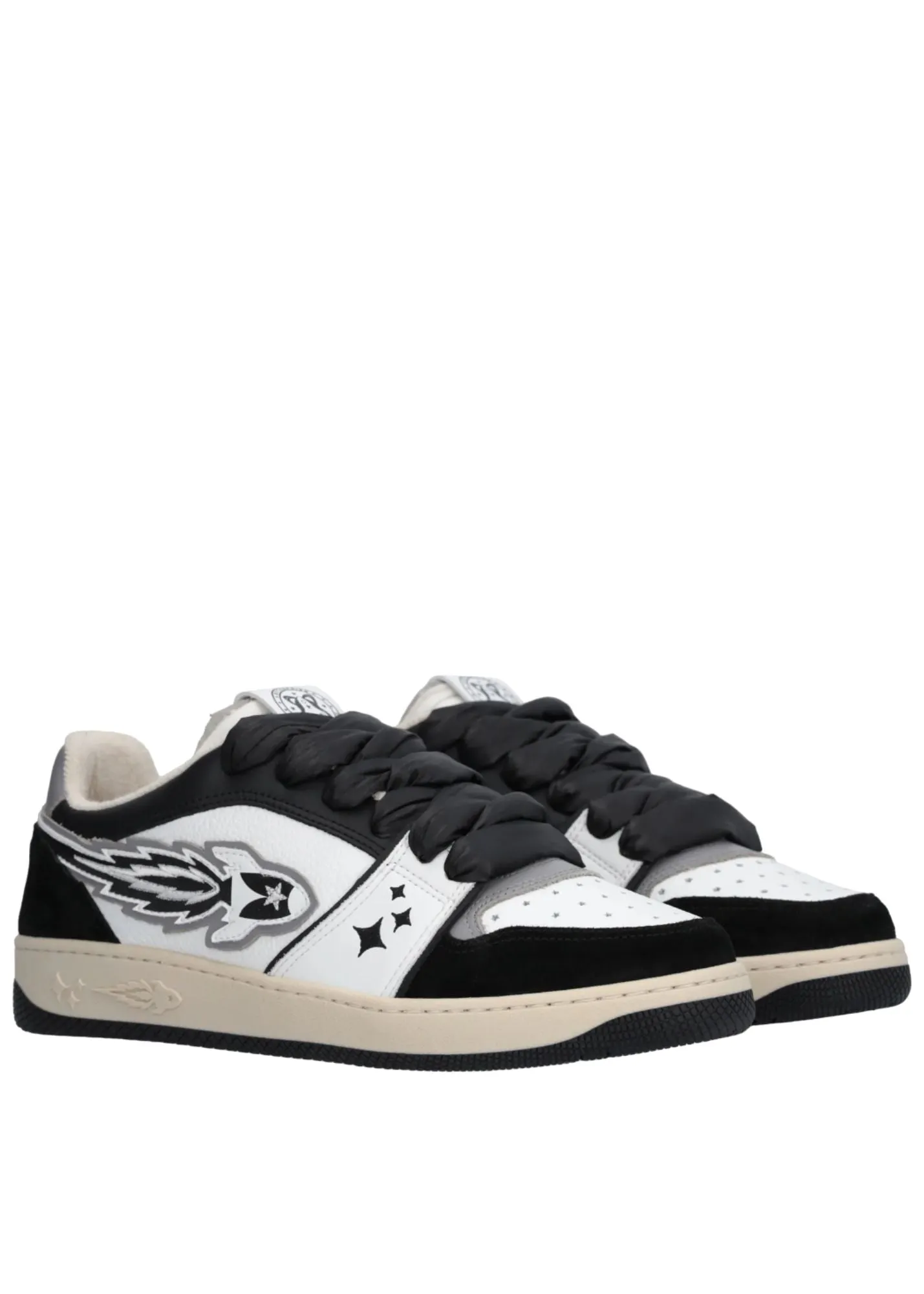 Ej Egg Rocket Low Sneaker-Black And White