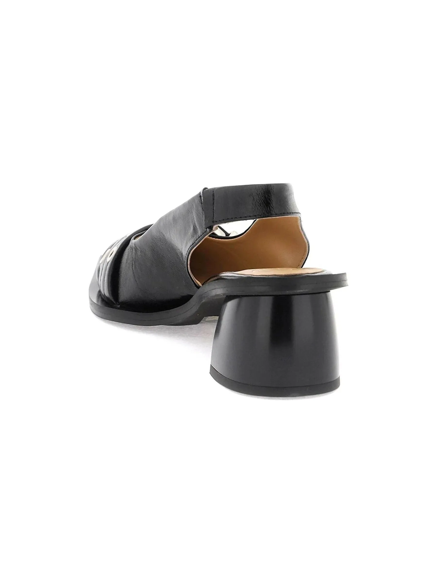Feminine Buckle Leather Slingbacks