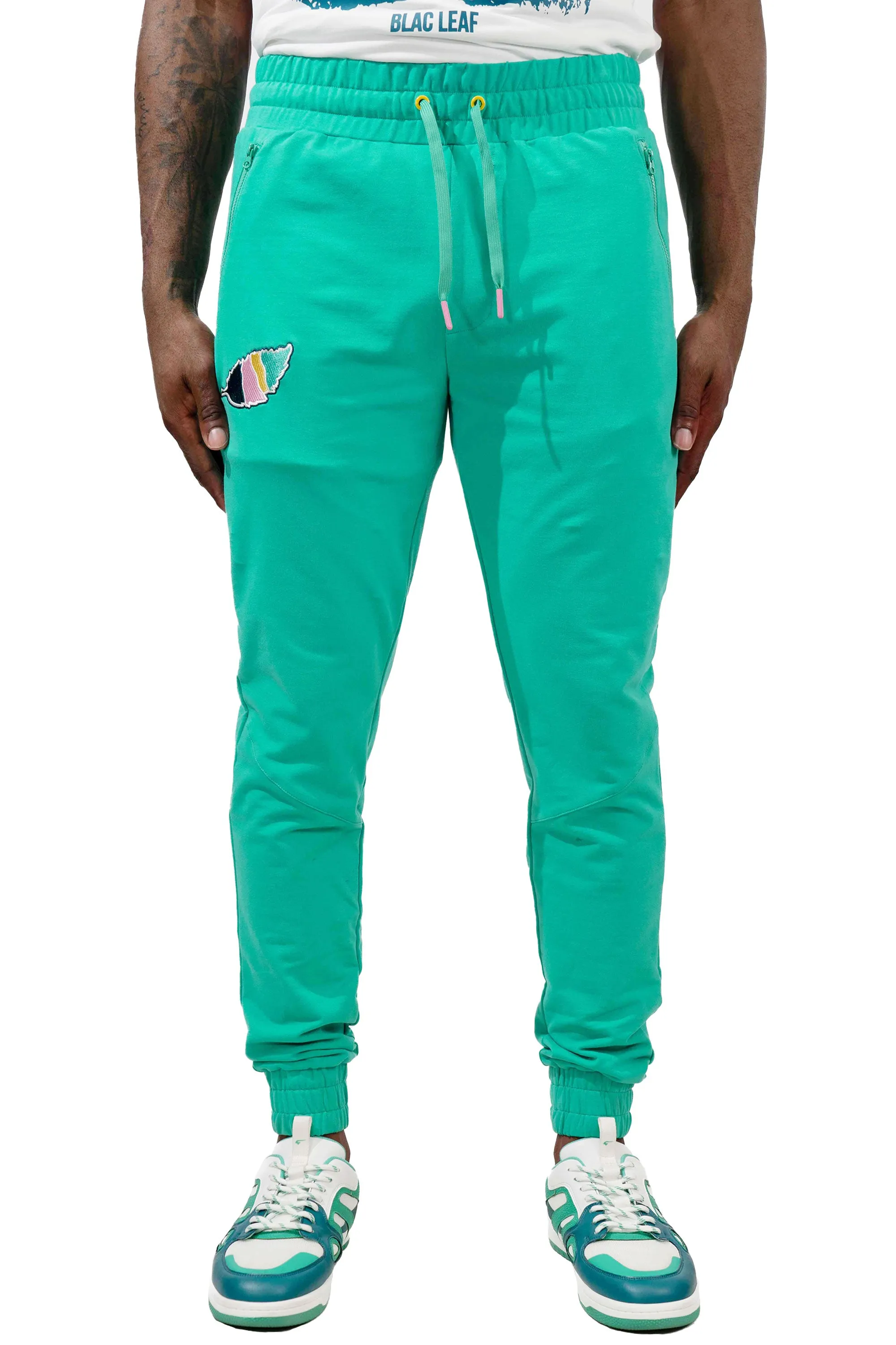 Growth Letter College Double T-Shirt, Patchwork Jogger and Sneakers Bundle