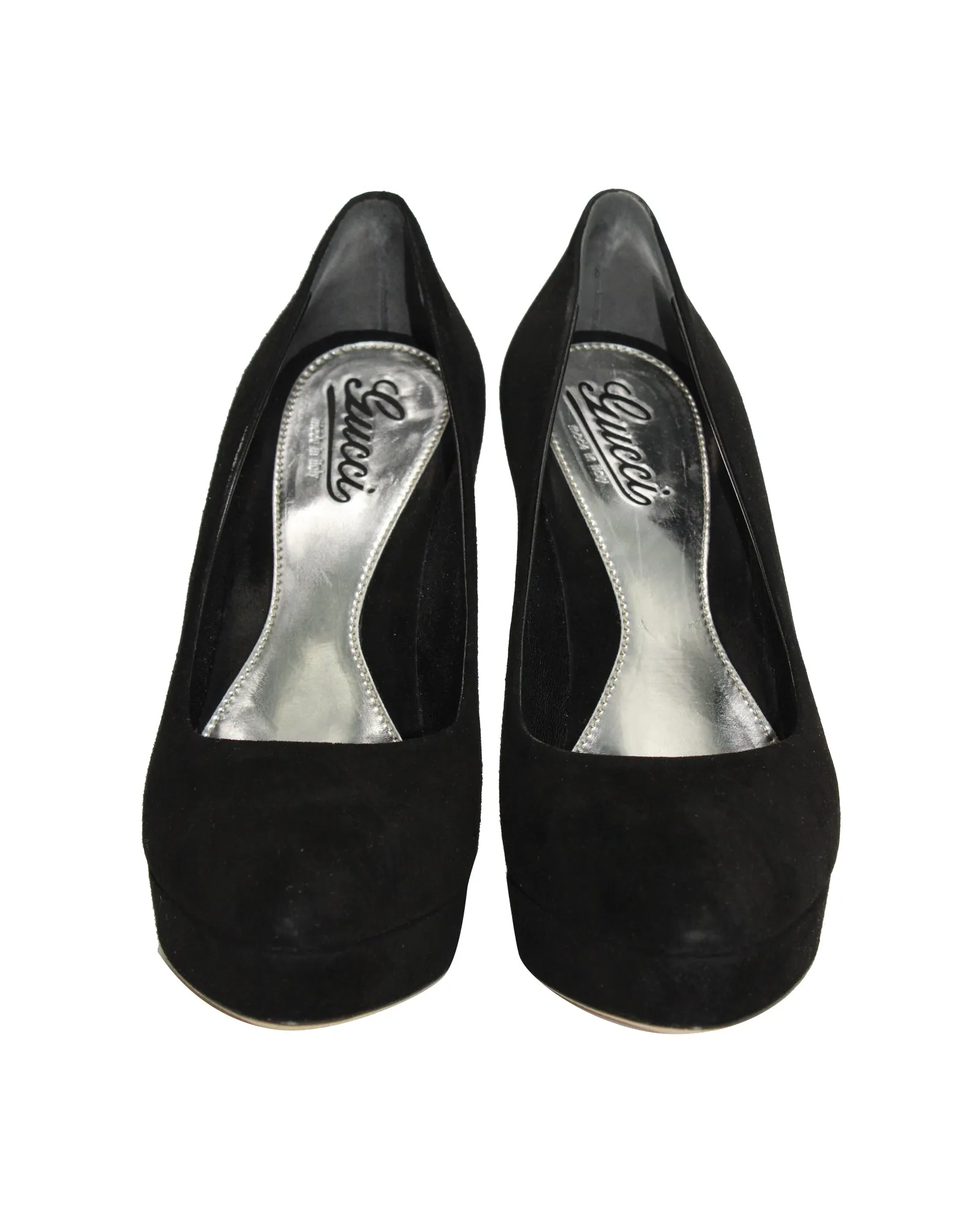 Gucci Platform Pumps in Black Suede