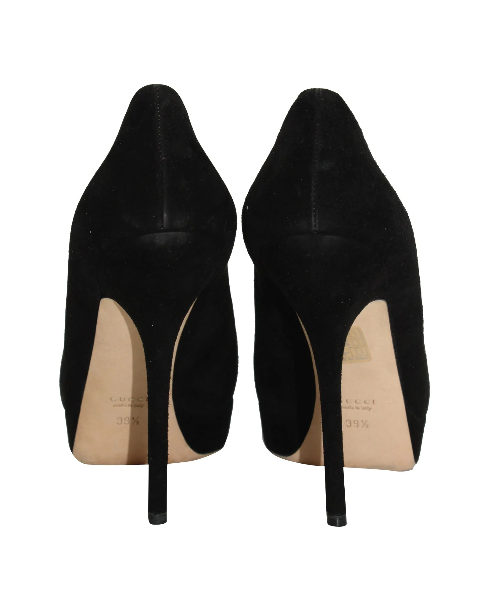 Gucci Platform Pumps in Black Suede