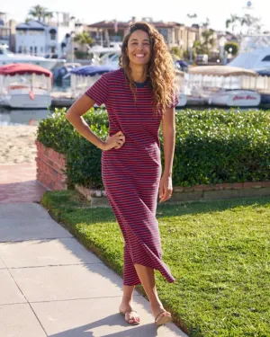 Harper Perfect Tee Maxi - Navy Red French Stripe