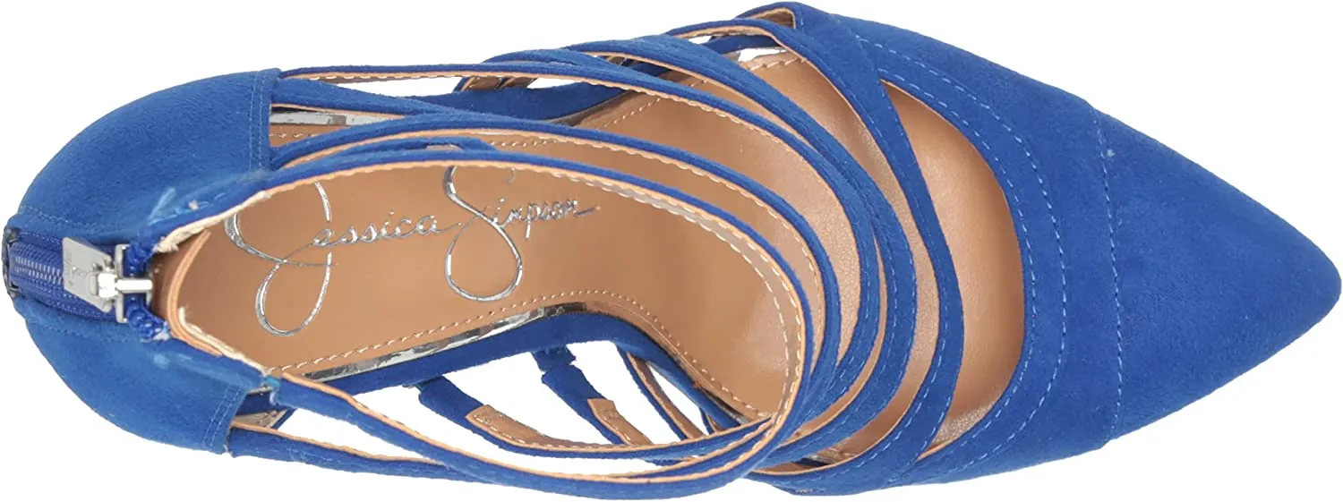Jessica Simpson Parminda Royal Blue Pointed Toe Stiletto Heeled Strappy Pumps