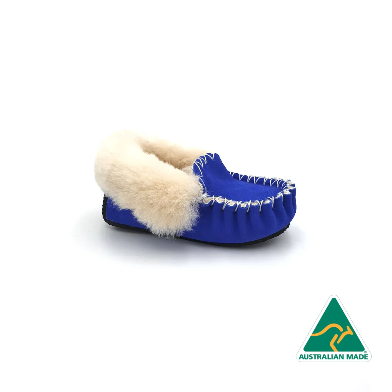 Kid's Ocean Blue & White Moccasins