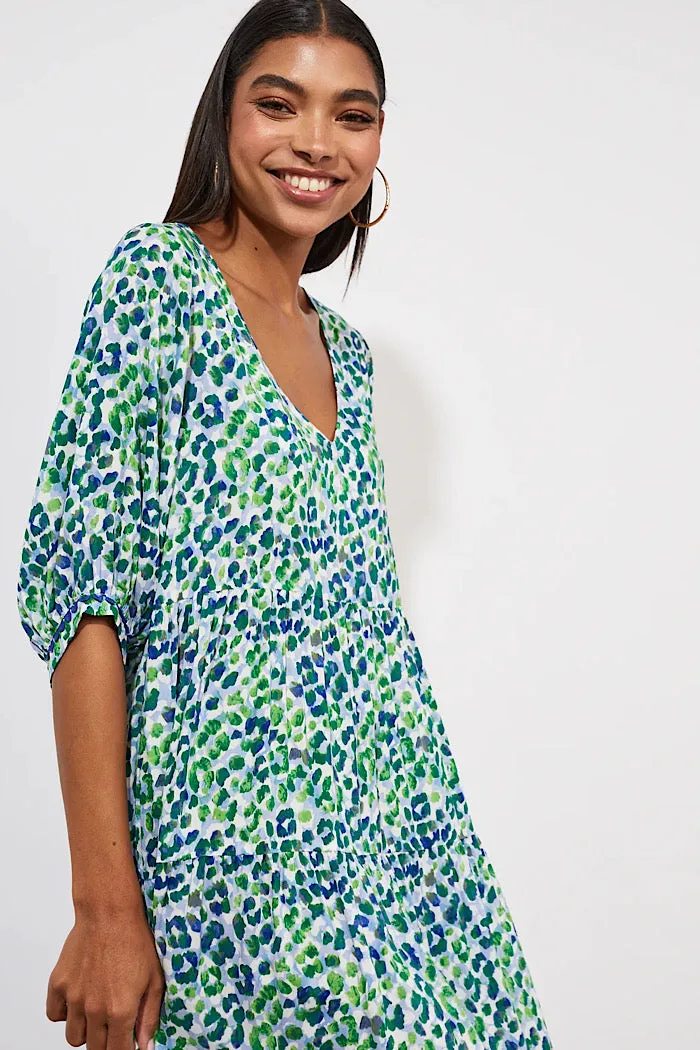 LAMU TIERED MAXI DRESS - SAVANNA BLUE