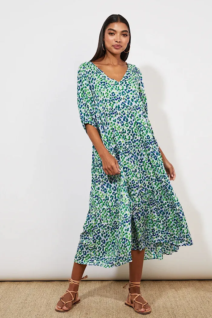 LAMU TIERED MAXI DRESS - SAVANNA BLUE