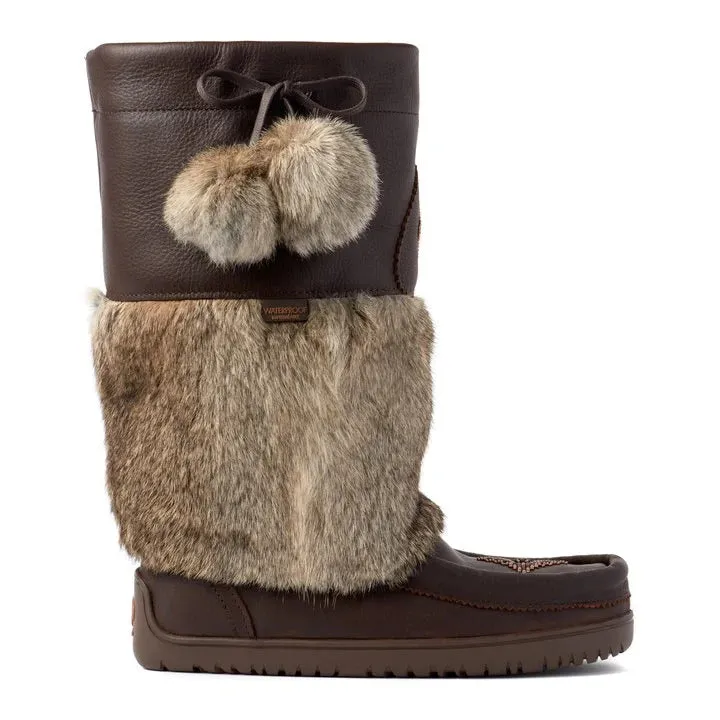 MANITOBAH MUKLUKS WOMEN'S WATERPROOF SNOWY OWL GRAIN LEATHER MUKLUK BOOTS - COCOA
