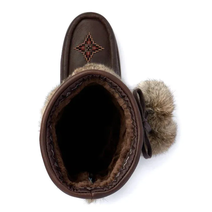 MANITOBAH MUKLUKS WOMEN'S WATERPROOF SNOWY OWL GRAIN LEATHER MUKLUK BOOTS - COCOA