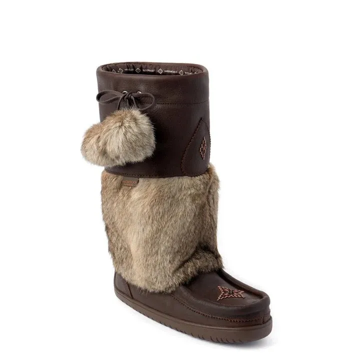 MANITOBAH MUKLUKS WOMEN'S WATERPROOF SNOWY OWL GRAIN LEATHER MUKLUK BOOTS - COCOA