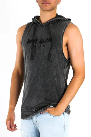 Measured Hooded Muscle Washed Black