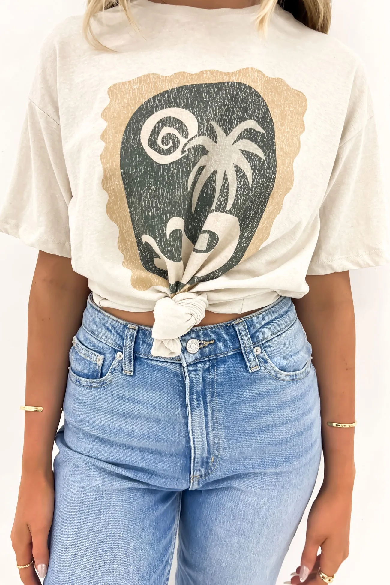 Mediterranean Tie Tee Vintage White
