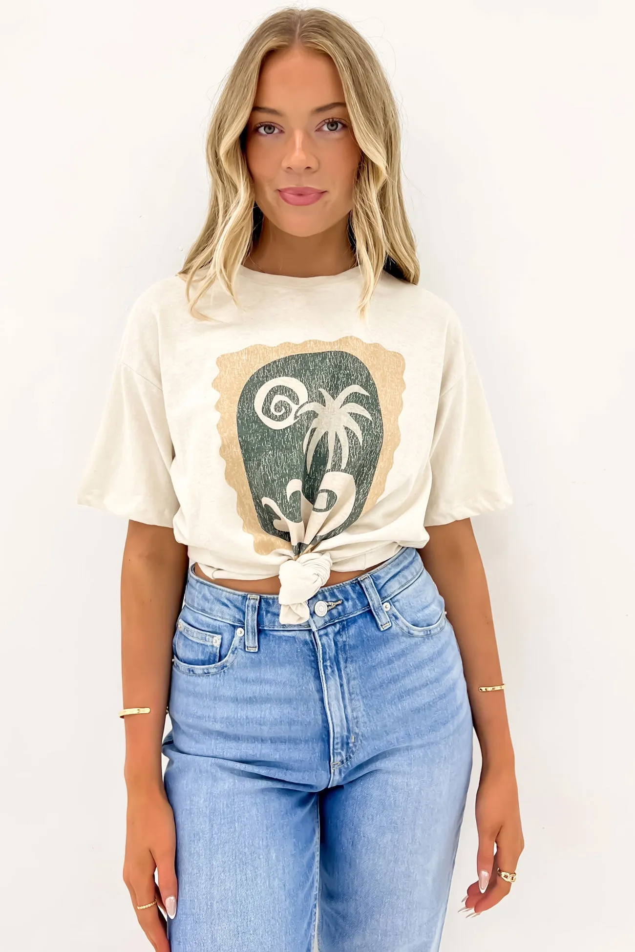 Mediterranean Tie Tee Vintage White