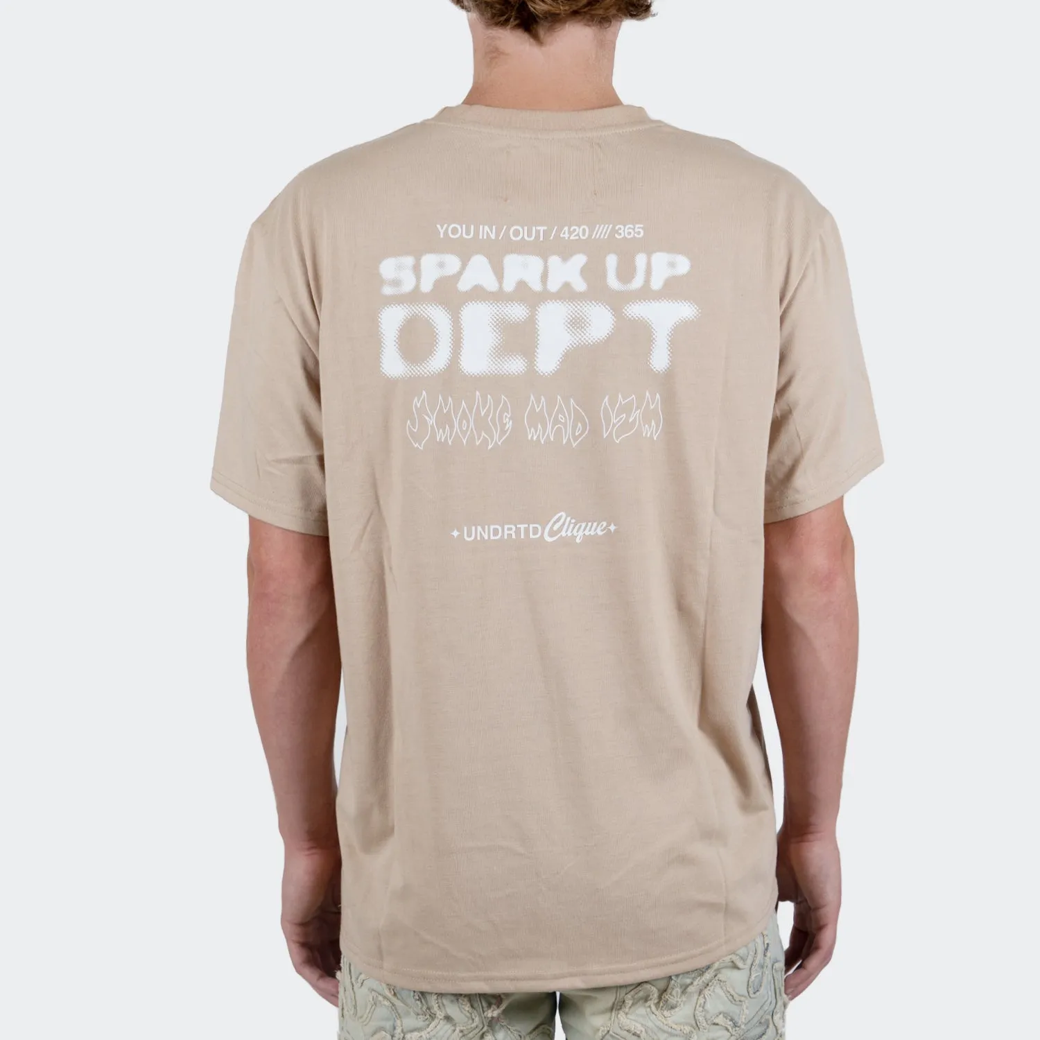 Men's TWO MILL TWENTY Rack Goods Spark Up Tee Tan