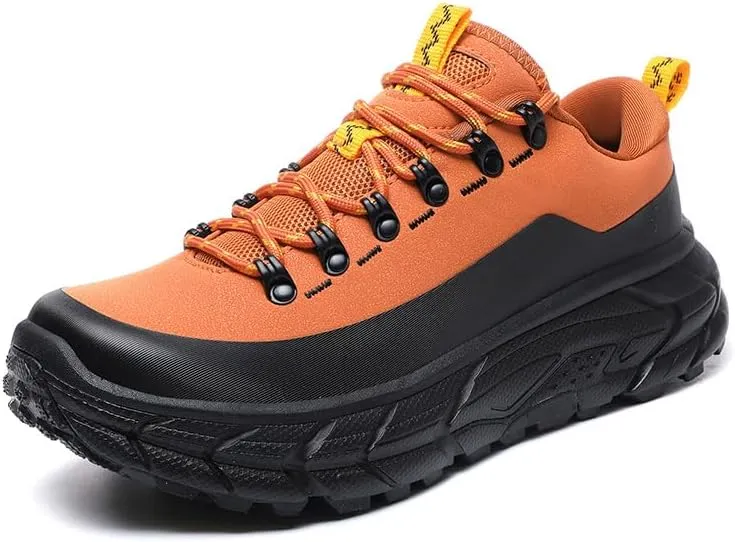 Men's Waterproof Hiking Shoes, Low-Top Trail Running Sneakers, Shock Absorbing Work Boots