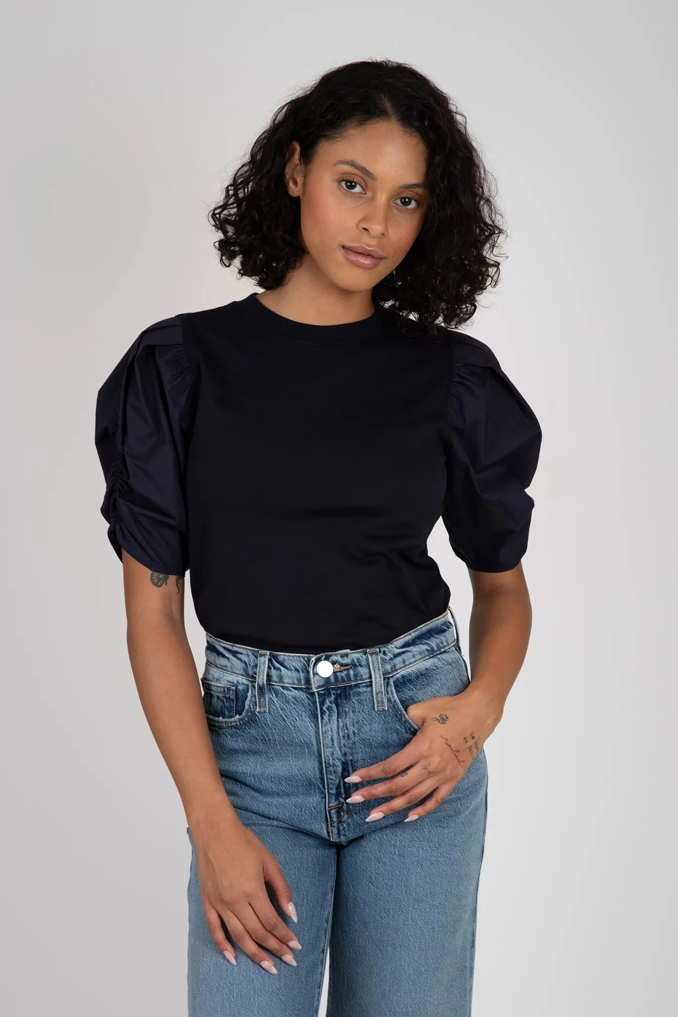Pleated Puff Sleeve Tee