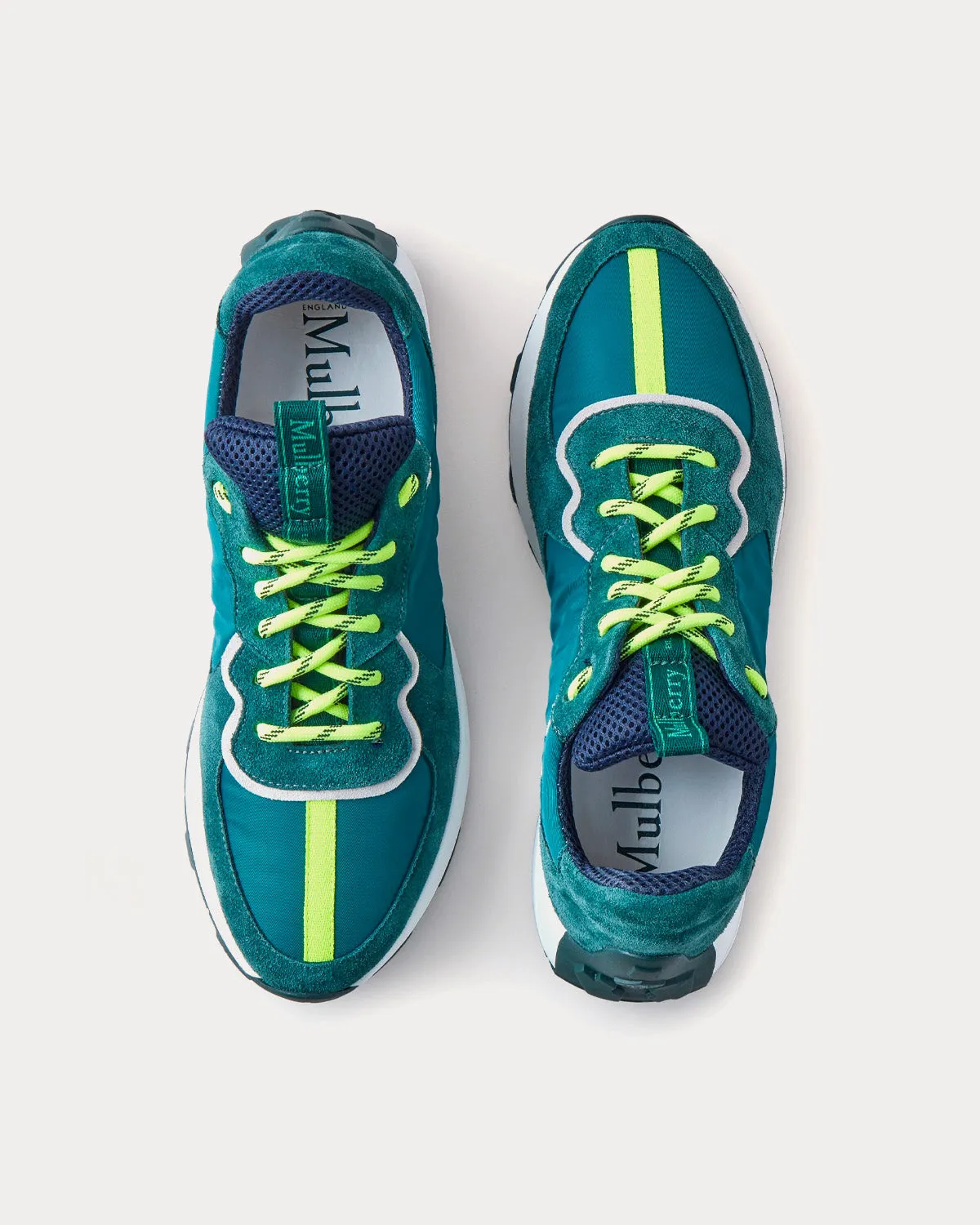 Runner Mulberry Green Leather & Synthetic Mix Low Top Sneakers