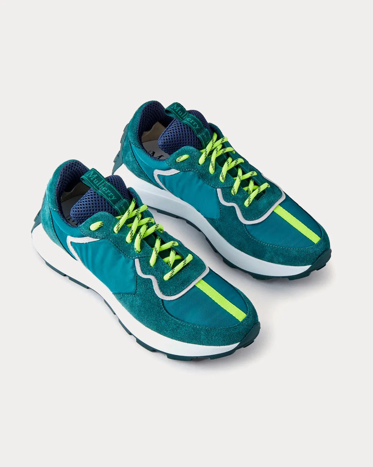 Runner Mulberry Green Leather & Synthetic Mix Low Top Sneakers