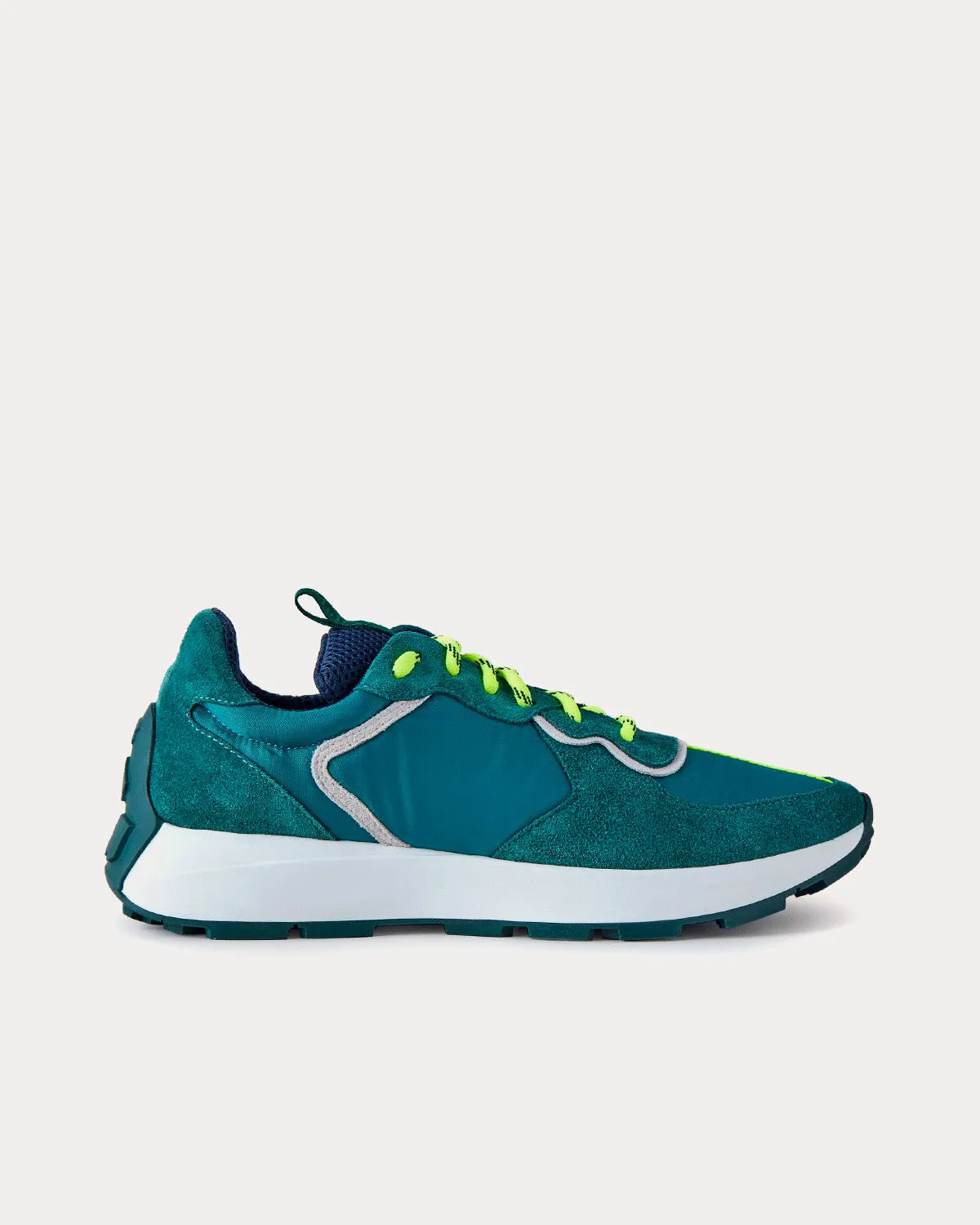 Runner Mulberry Green Leather & Synthetic Mix Low Top Sneakers