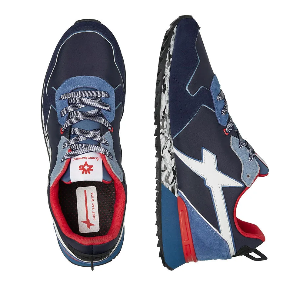 Scarpe Uomo W6YZ Sneakers Jet-M. in Tessuto Tecnico e Suede colore Navy Azure e Celeste