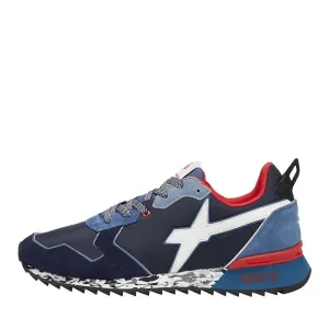 Scarpe Uomo W6YZ Sneakers Jet-M. in Tessuto Tecnico e Suede colore Navy Azure e Celeste