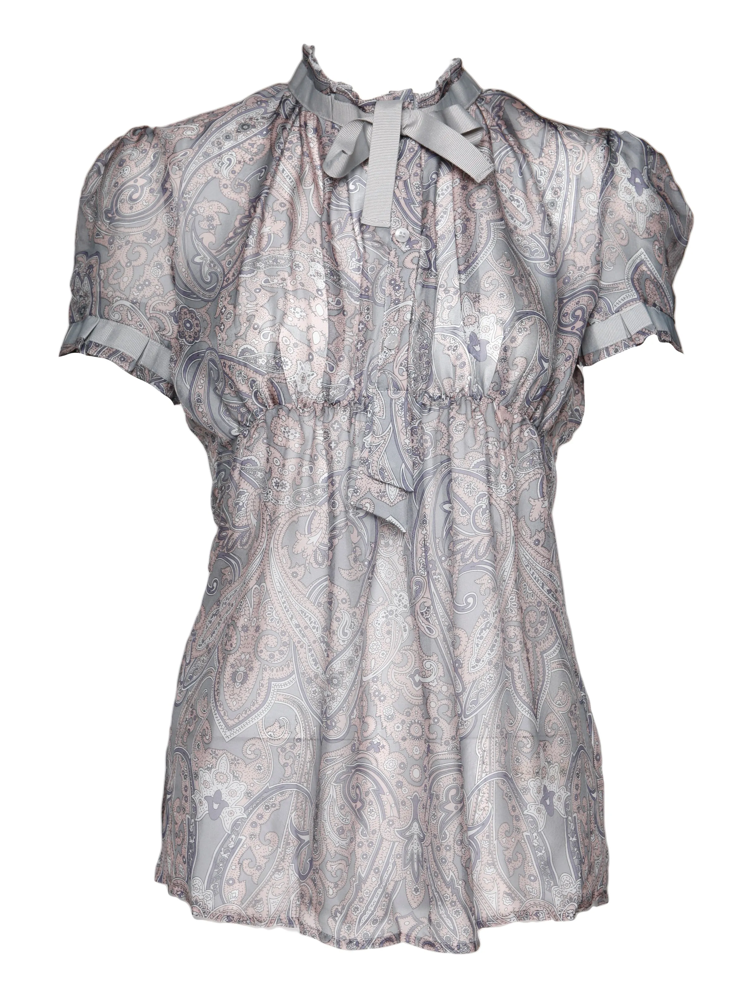 Silk Paisley Print Blouse