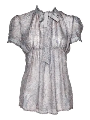 Silk Paisley Print Blouse