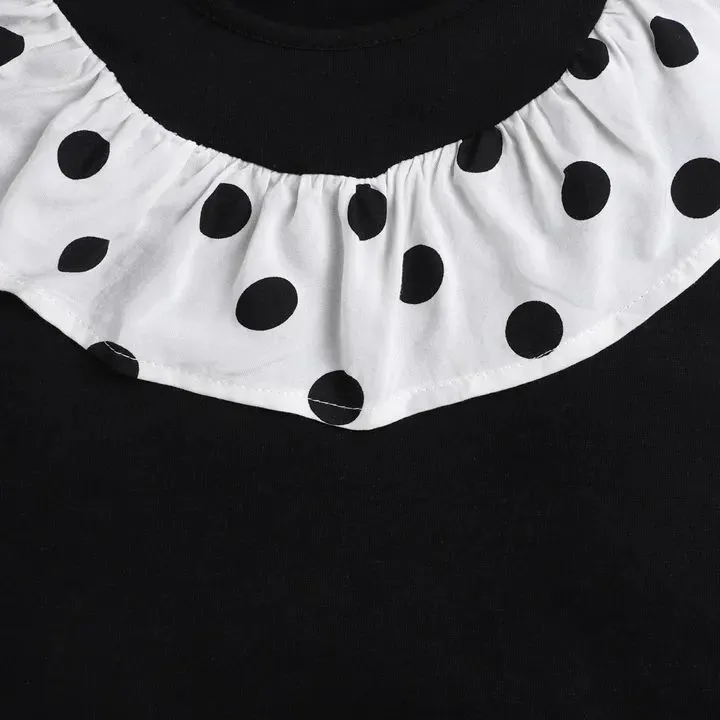 Solid with Front Frill Top - Black