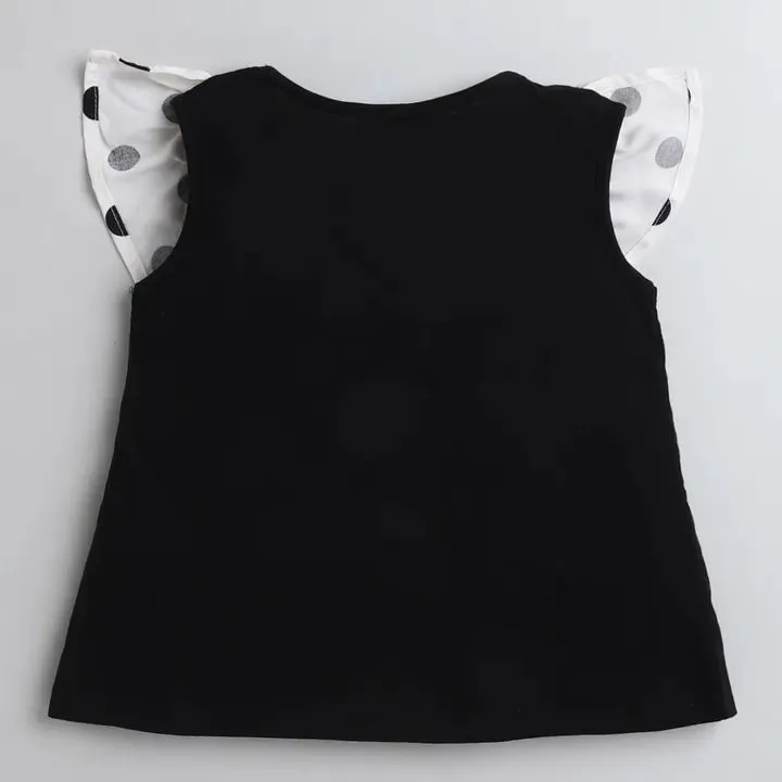 Solid with Front Frill Top - Black