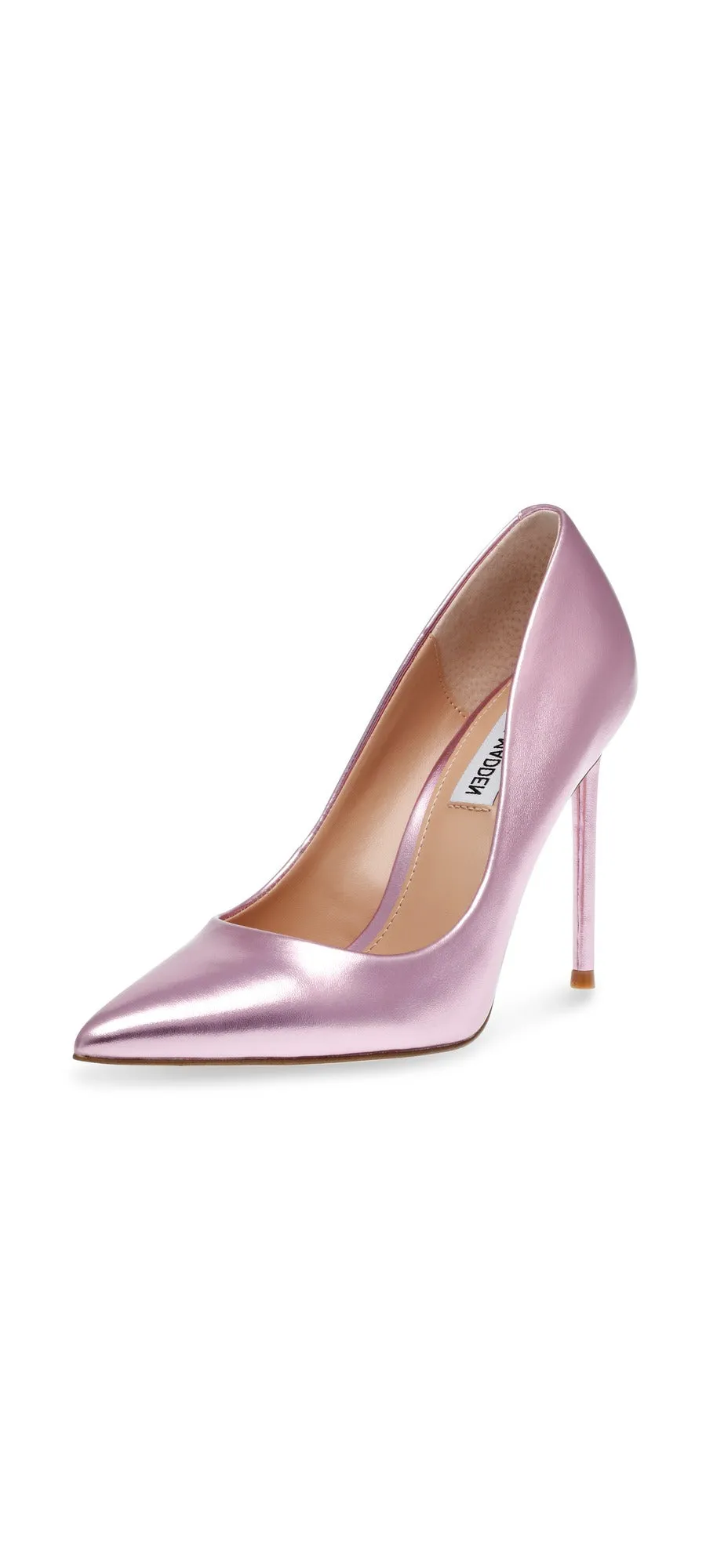 Steve Madden Vala Pink Metallic Fashion High Heeled Pointed Toe Stiletto Pumps