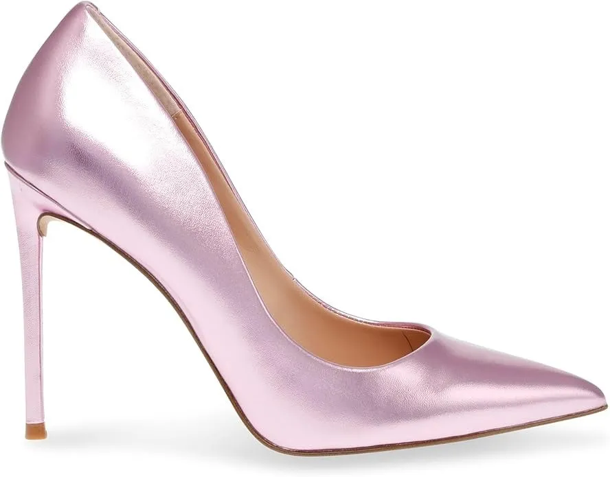 Steve Madden Vala Pink Metallic Fashion High Heeled Pointed Toe Stiletto Pumps