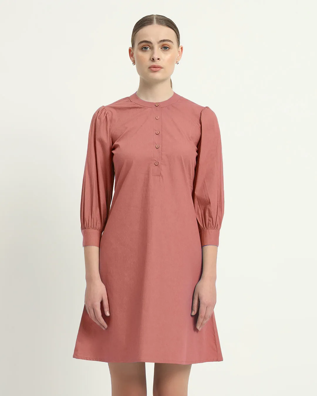 The Roslyn  Ivory Pink Cotton Dress