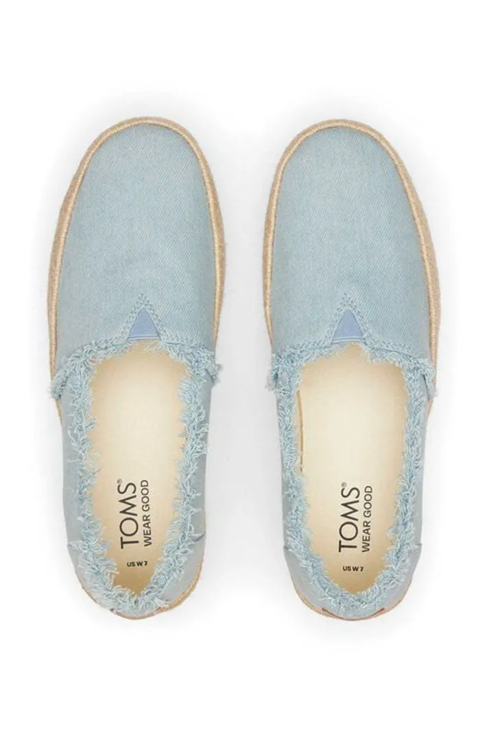 Toms Valencia 10019798 Blue Denim Platform Espadrille