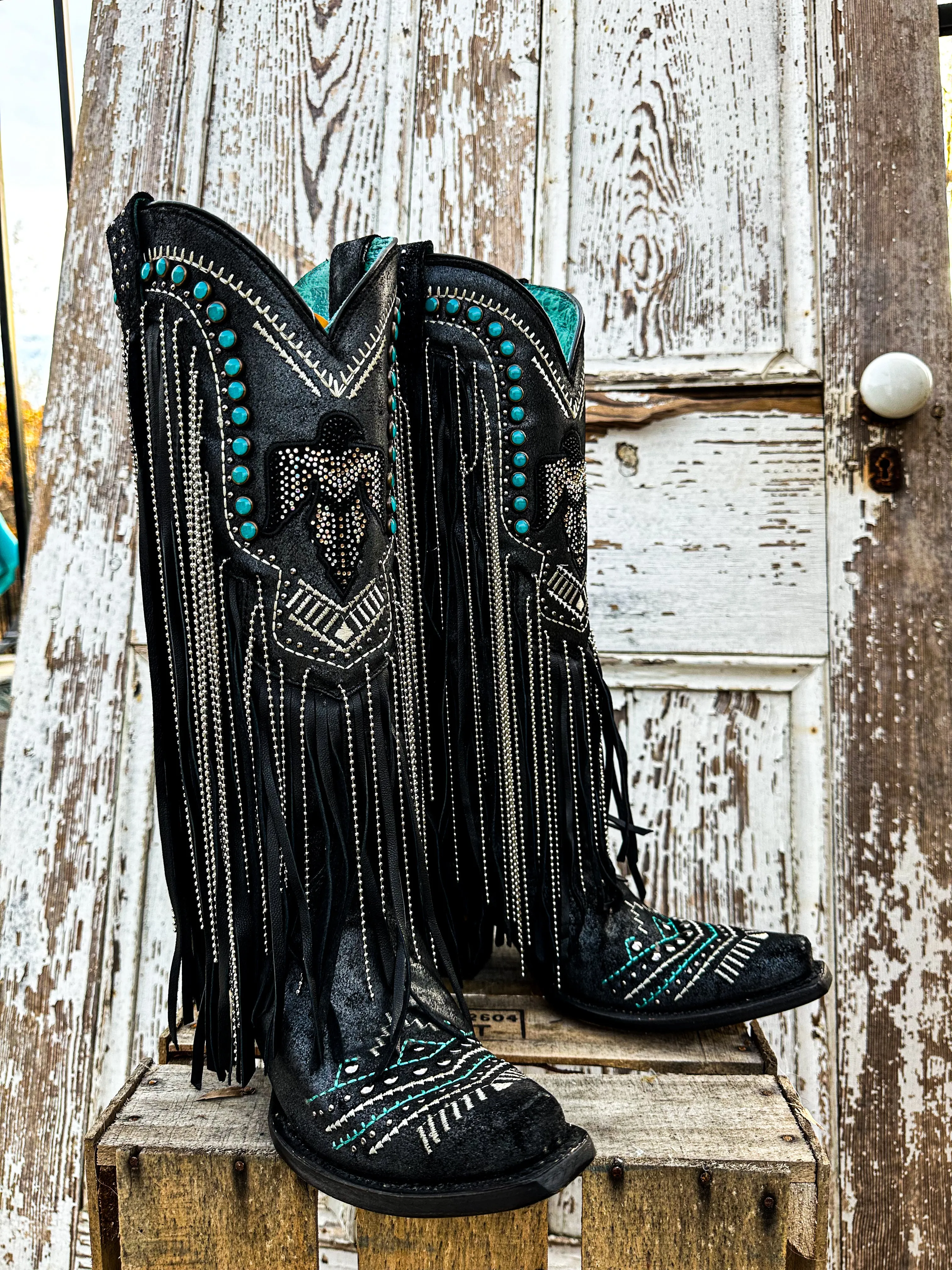 Turquoise Texan Thunderbird Corral Boot