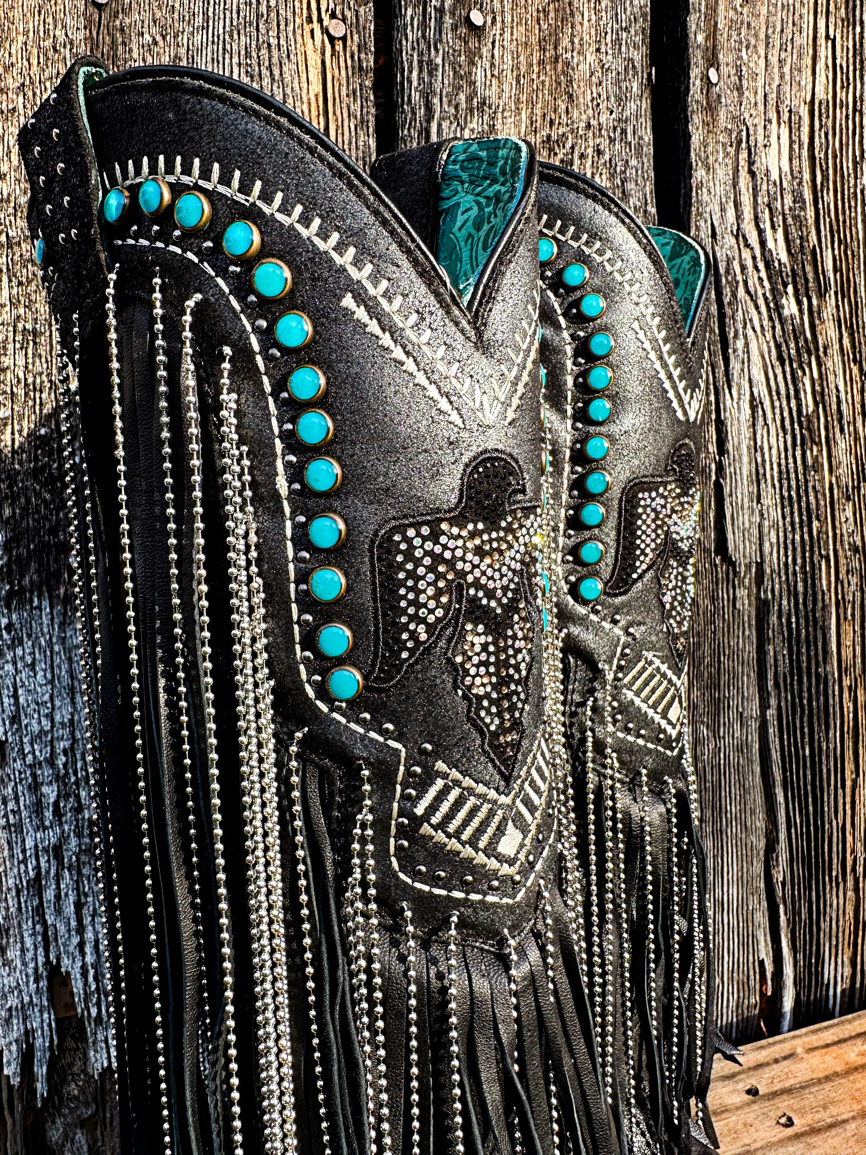 Turquoise Texan Thunderbird Corral Boot