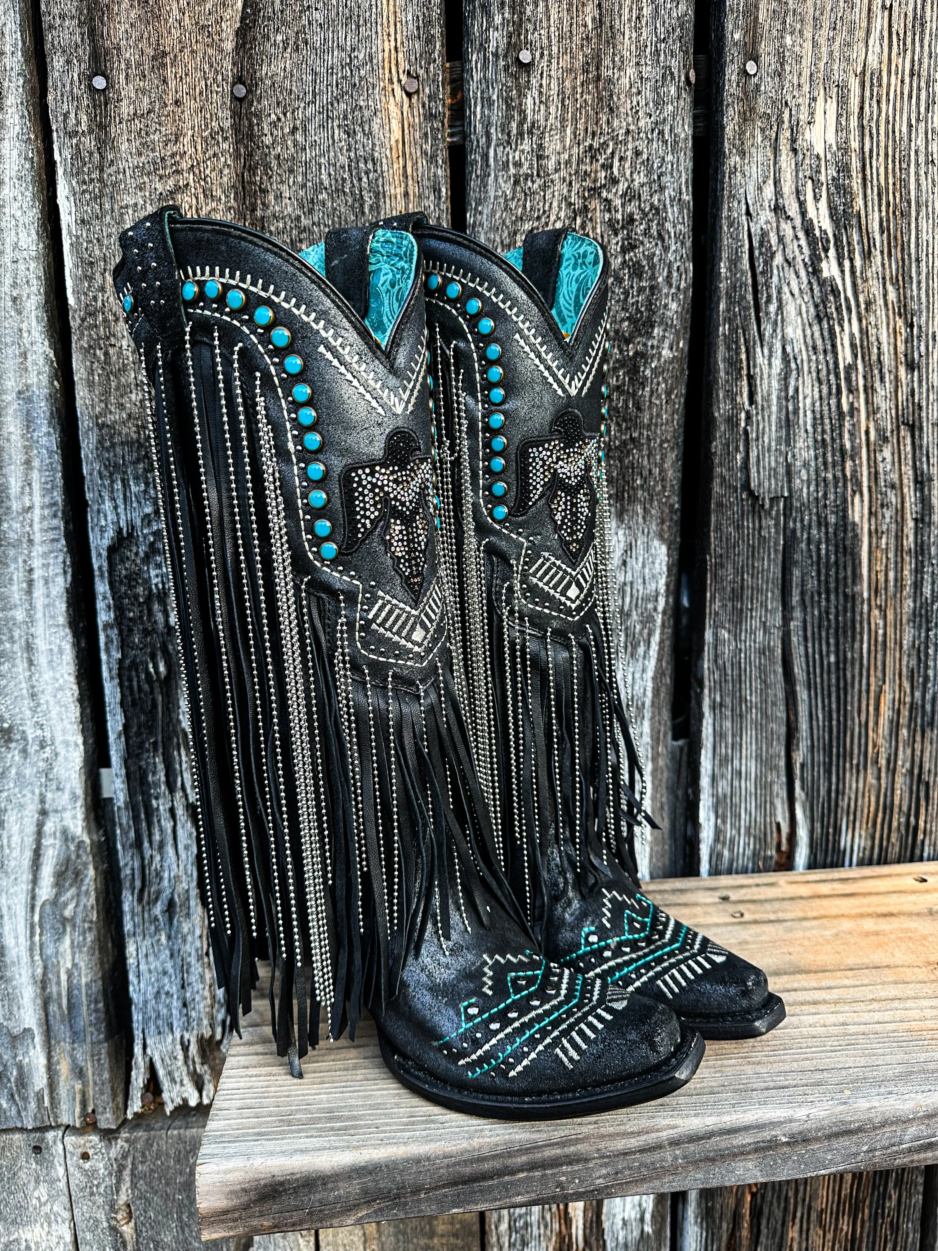 Turquoise Texan Thunderbird Corral Boot