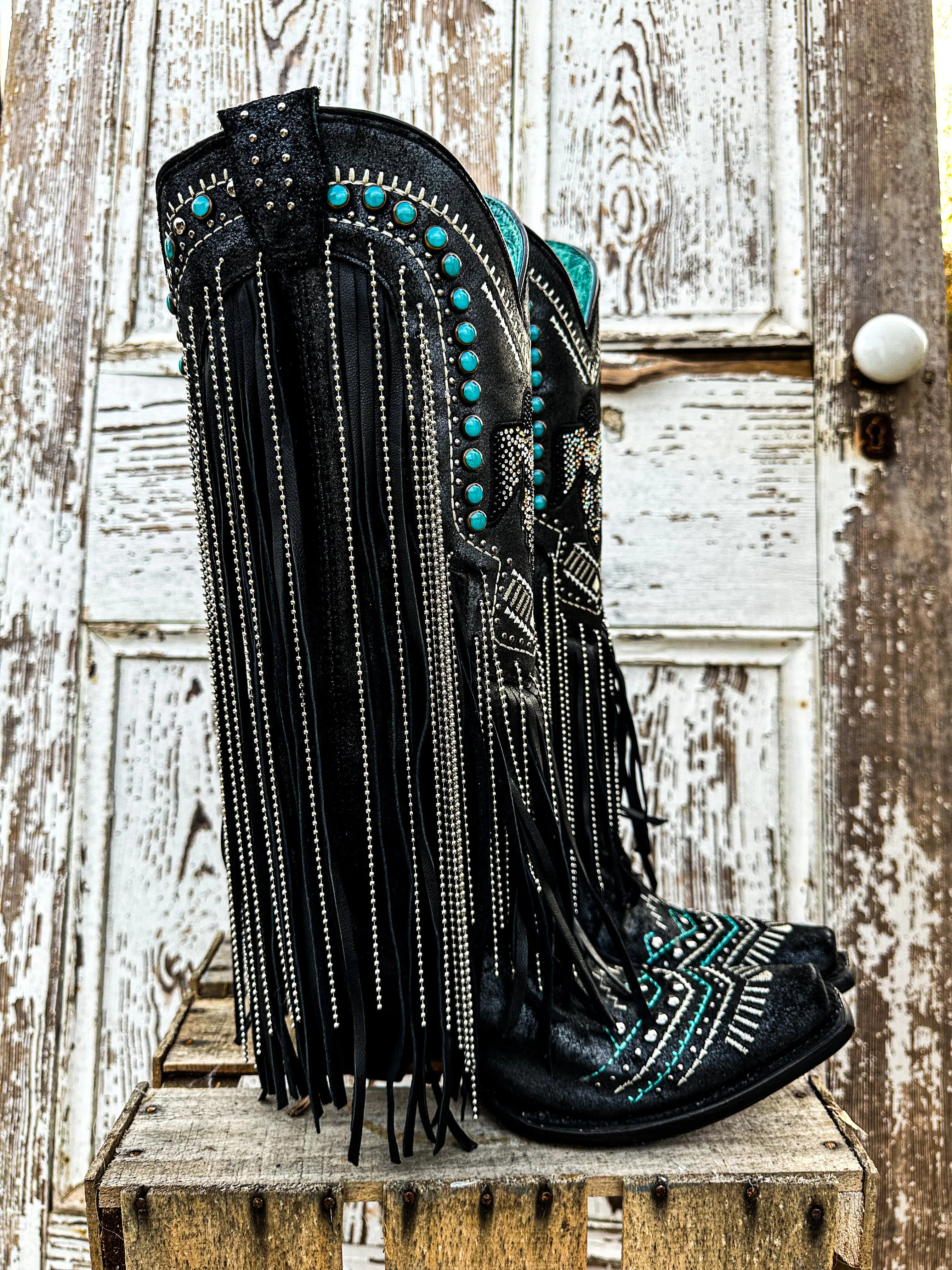 Turquoise Texan Thunderbird Corral Boot