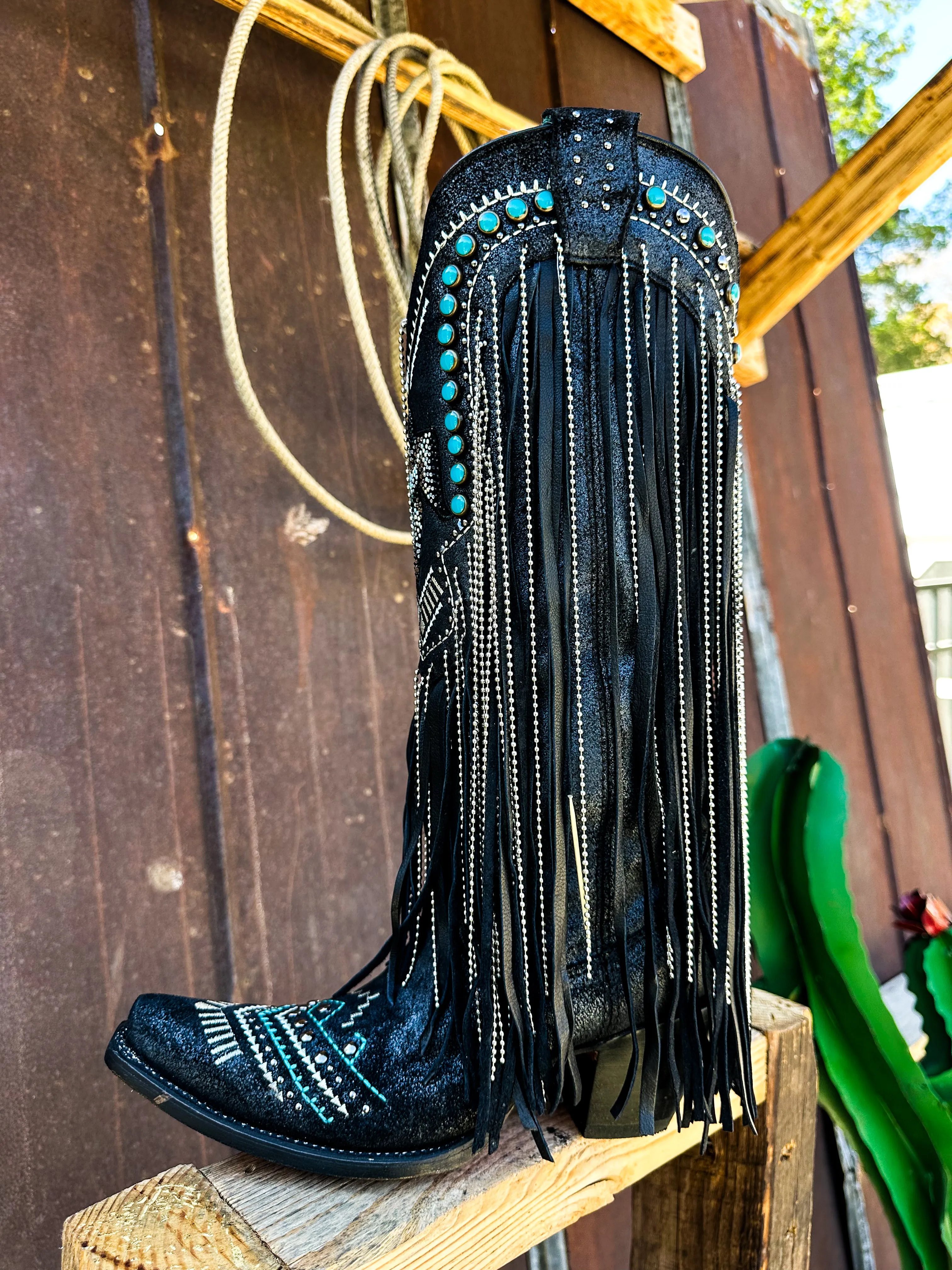 Turquoise Texan Thunderbird Corral Boot