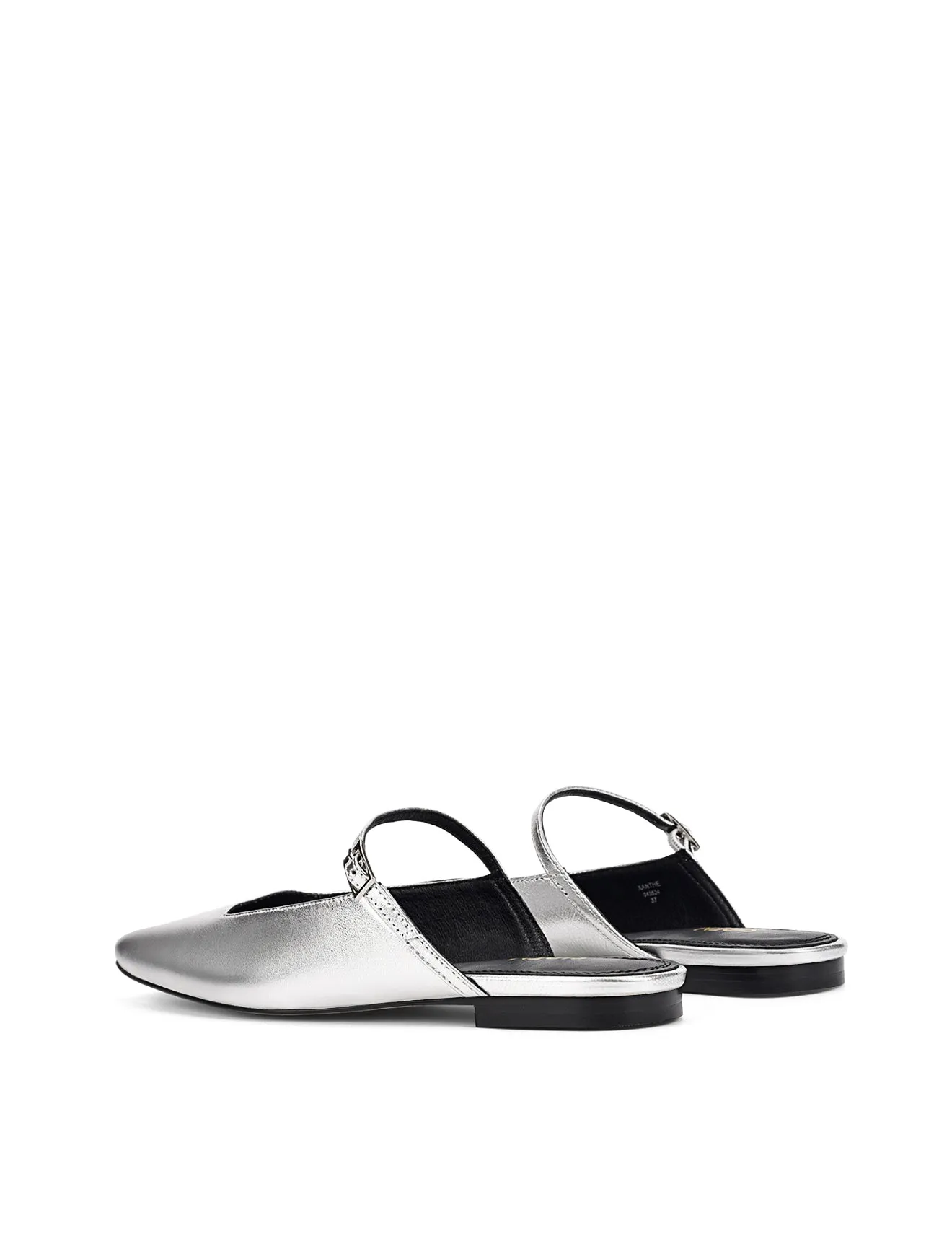 Xanthe Mary Jane Mules - Silver Metallic Leather